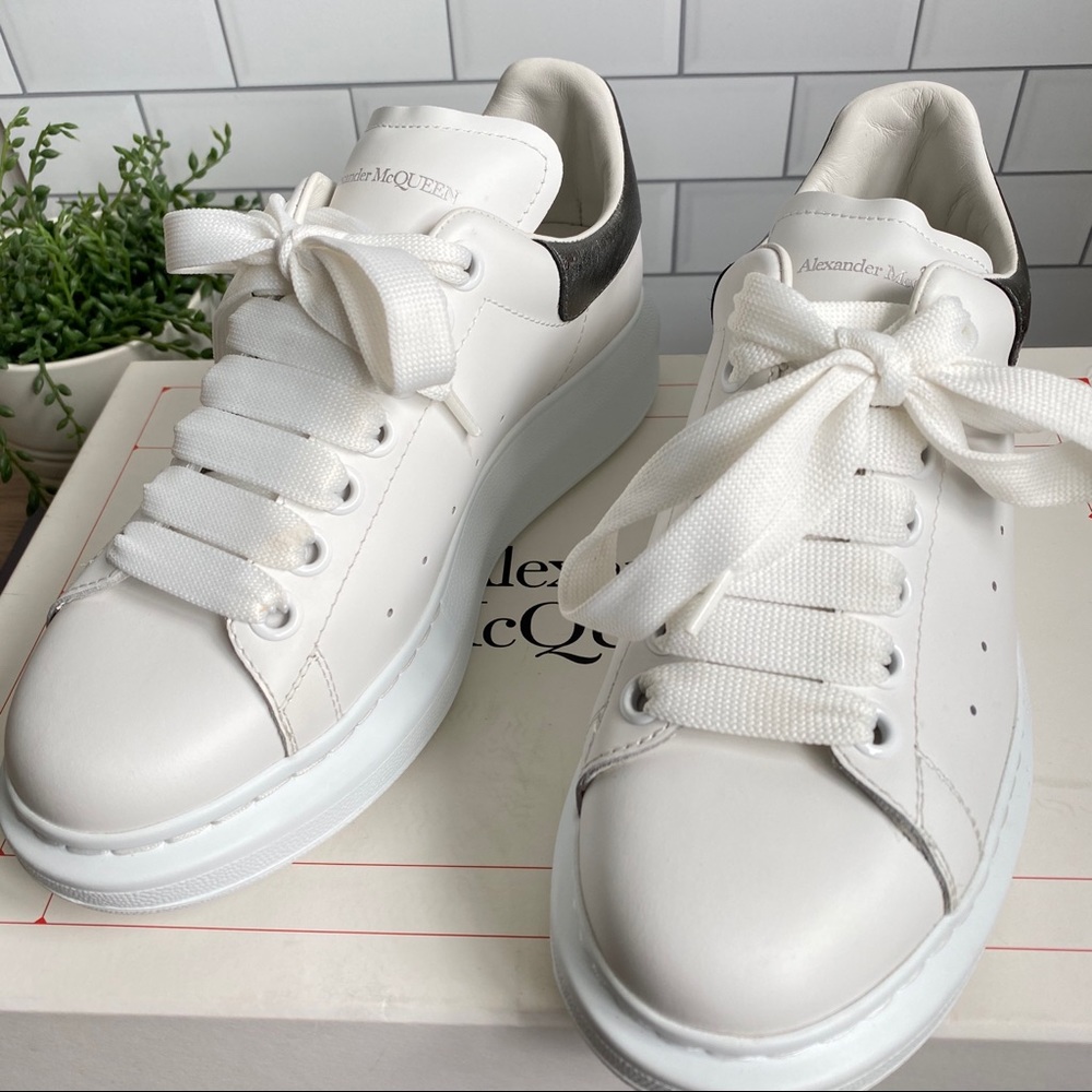 Alexander McQueen Oversized Sneakers White Silver